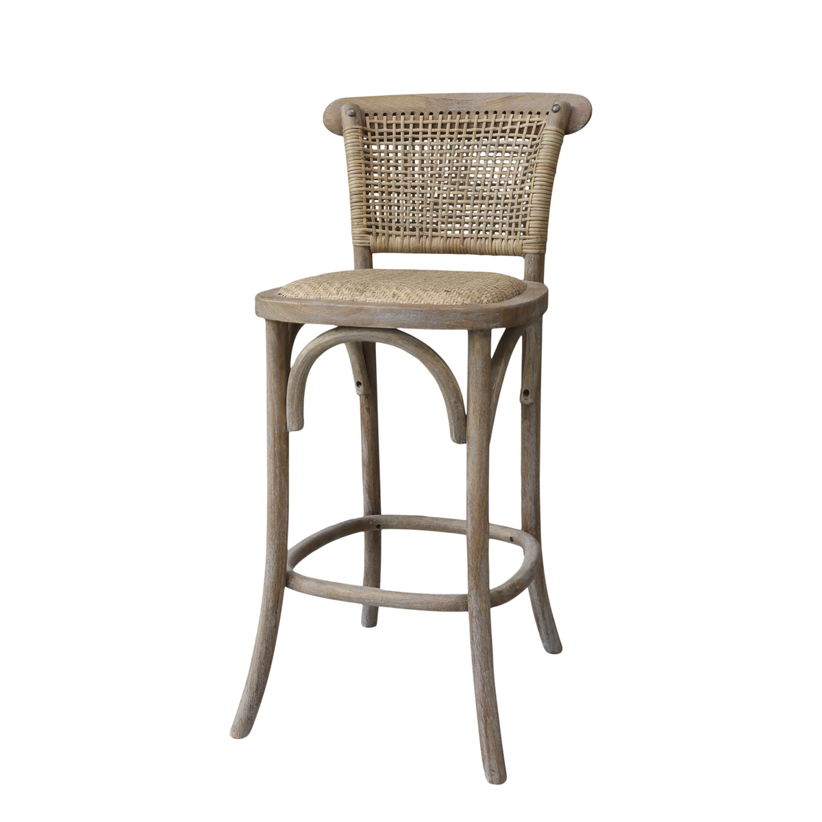 French Country Rattan Bar Stool – Natural