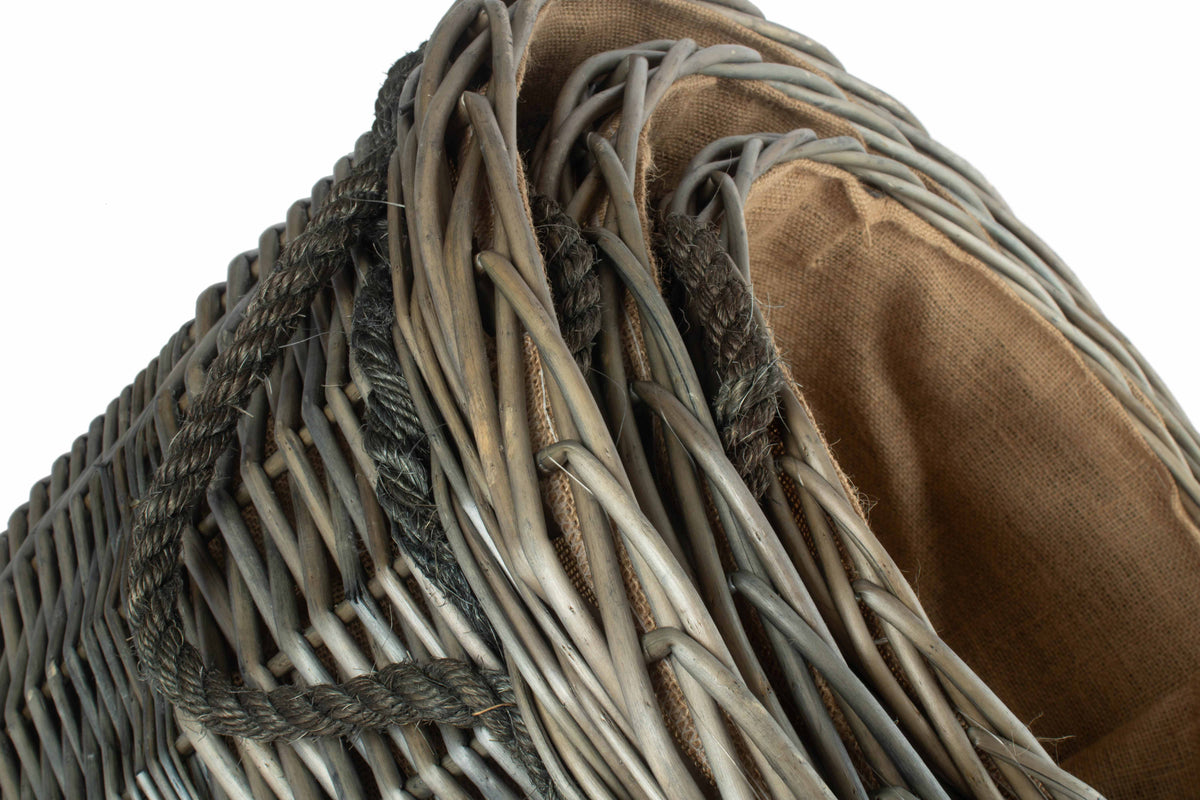 Round Willow Log Baskets – Antique Wash