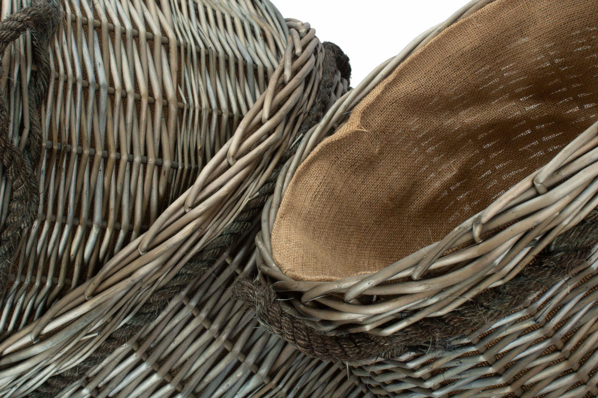 Round Willow Log Baskets – Antique Wash