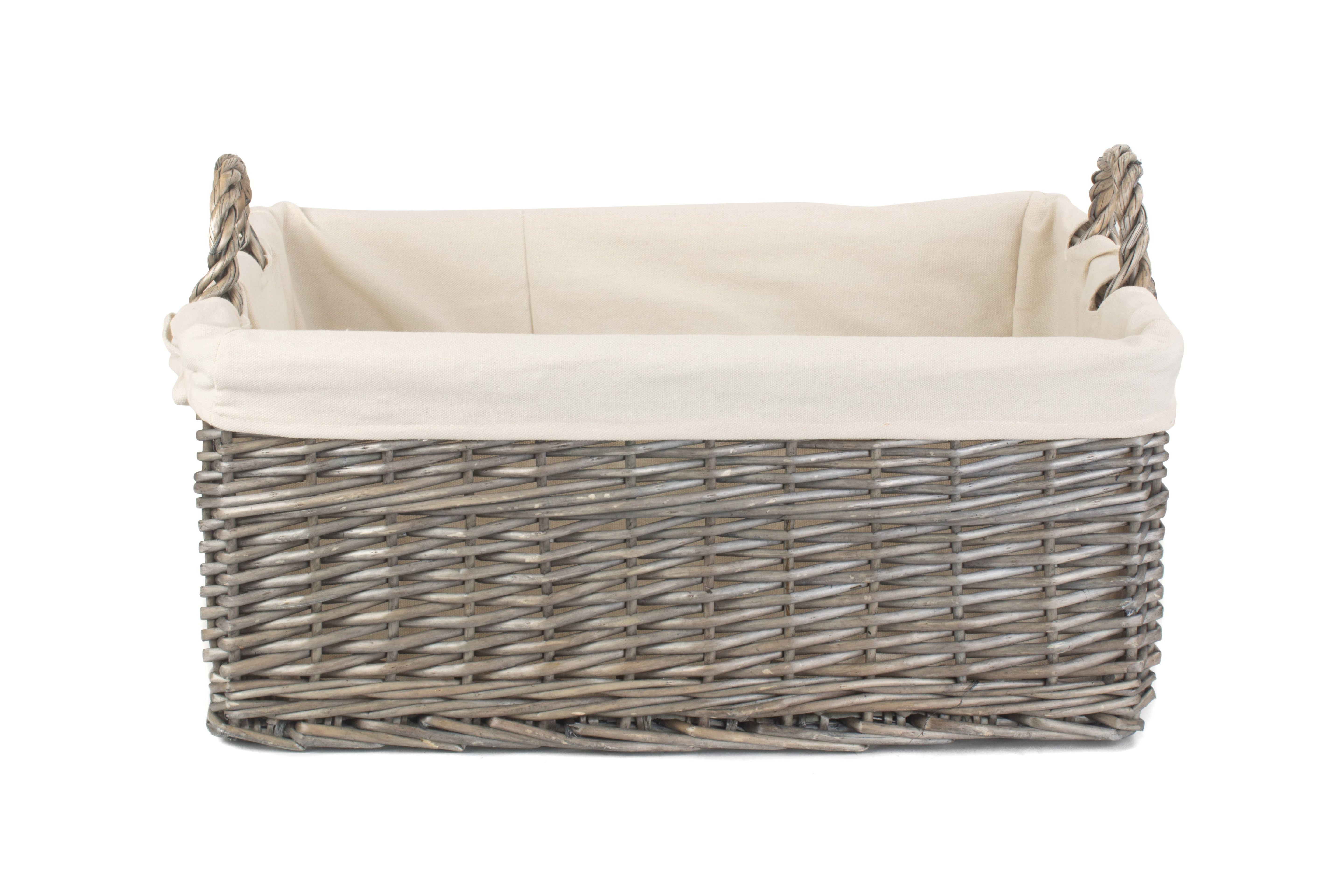 Large Wicker Storage Basket | Antique Wash Willow Basket
