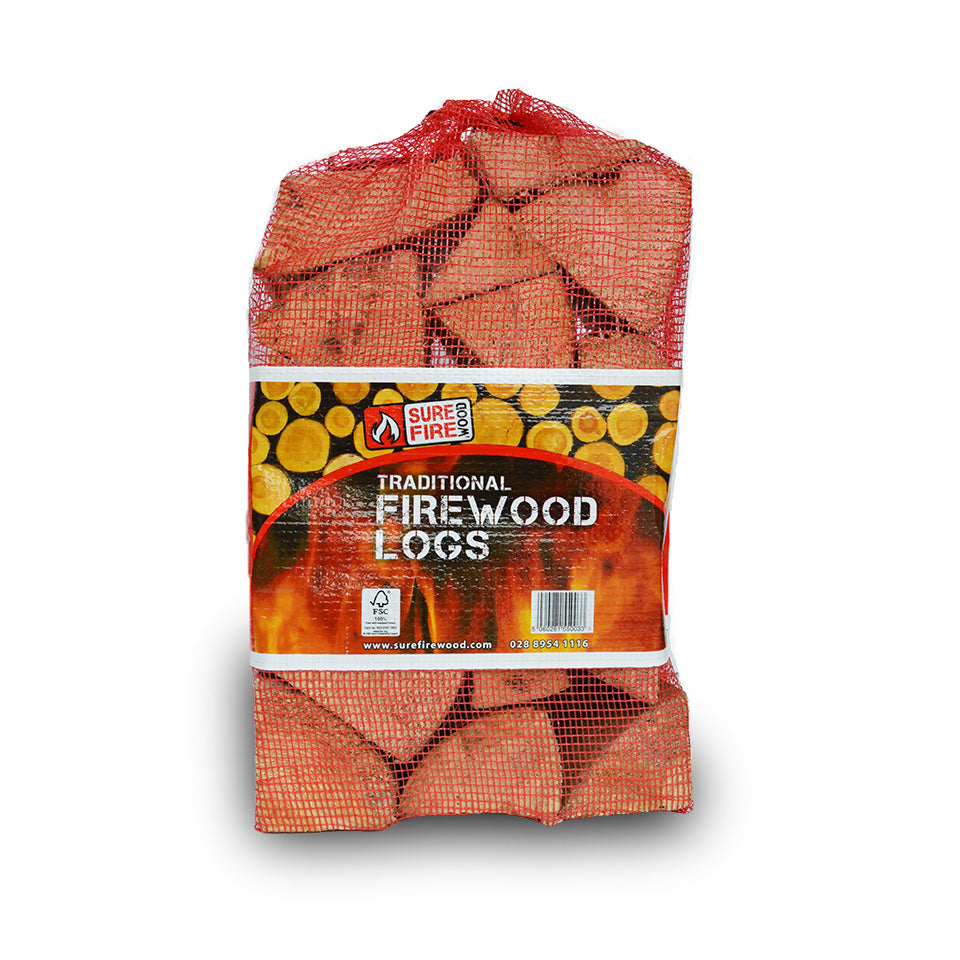 Seasoned Firewood Net Bags (80 Units per Pallet)