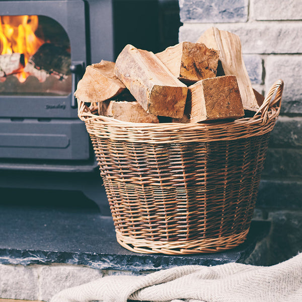 Callow Wicker Log Basket Antique Wash Open Ended Basket - View #6