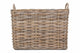 Large Rectangular Grey Rattan Hallway Log Basket