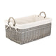 Large Shallow Lined Antique Wash Storage Basket