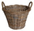 Small Round Grey Kindling or Log Basket