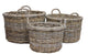 Set of 3 round baskets with ear handles