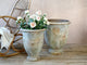 Aged Planter pots with Decor - Set of 2